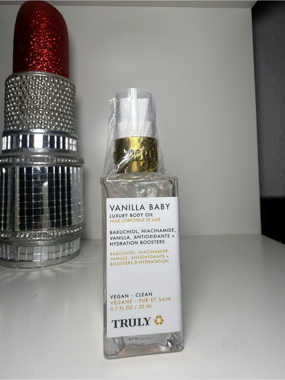 TRULY Vanilla Baby Luxury Body Oil — White & Gold Accents